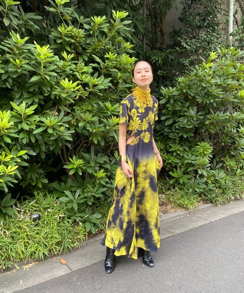 HIROSAI(ヒロサイ)の「ドッキングプリント ワンピース(ワンピース・レディース・ブルー系その他/イエロー系その他・FREE)」の4枚目の写真