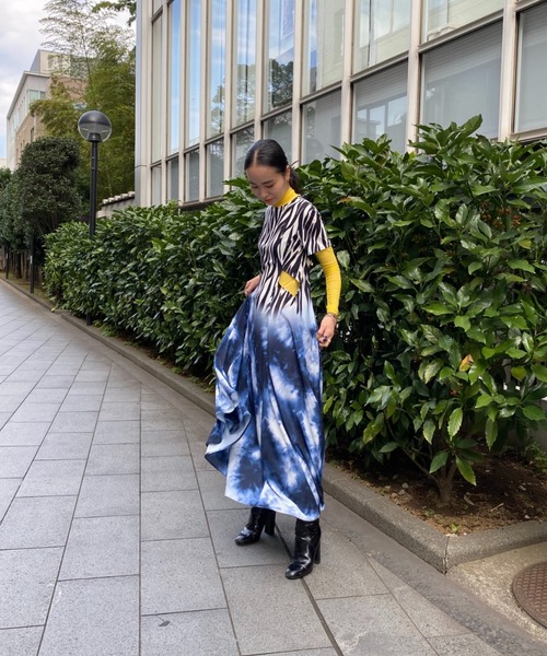 HIROSAI(ヒロサイ)の「ドッキングプリント ワンピース(ワンピース・レディース・ブルー系その他/イエロー系その他・FREE)」の9枚目の写真