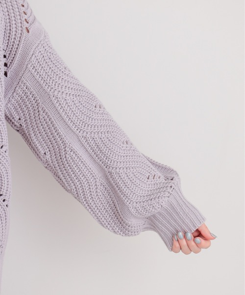 natural couture(ナチュラルクチュール)の「透かし柄編み3Gニット(ニット/セーター・レディース・ベージュ/イエロー/アイボリー/ラベンダー・FREE)」の20枚目の写真