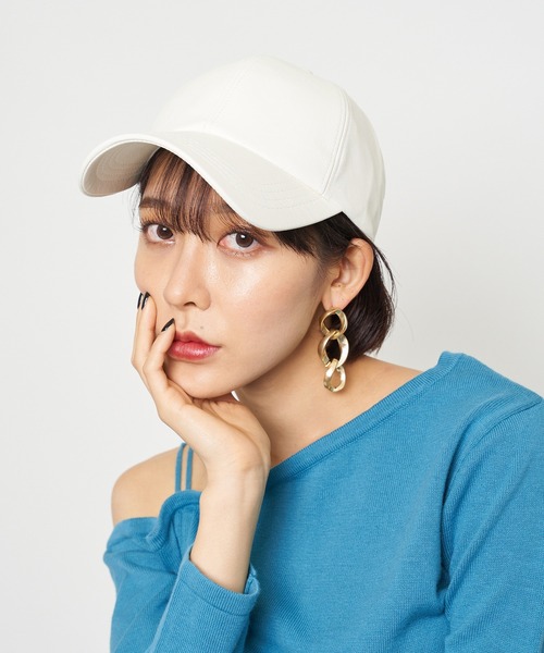 SPIRALGIRL（スパイラルガール）の「合皮キャップ（キャップ・レディース・ブラック/オフホワイト・FREE）」の4枚目の写真