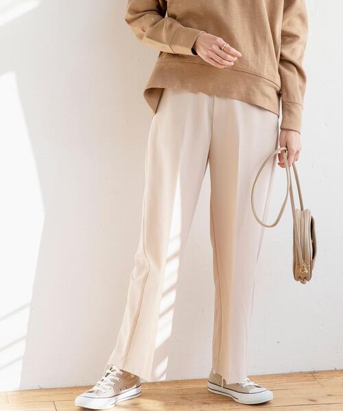 coen（コーエン）の「ツイルセンタープレスストレートカラーパンツ（スラックス・レディース・ベージュ/ブラック/ライトピンク/ライトブルー・LARGE/MEDIUM）」の3枚目の写真