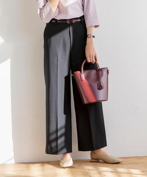 coen（コーエン）の「ツイルセンタープレスストレートカラーパンツ（スラックス・レディース・ベージュ/ブラック/ライトピンク/ライトブルー・LARGE/MEDIUM）」の5枚目の写真