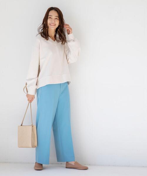 coen（コーエン）の「ツイルセンタープレスストレートカラーパンツ（スラックス・レディース・ベージュ/ブラック/ライトピンク/ライトブルー・LARGE/MEDIUM）」の16枚目の写真