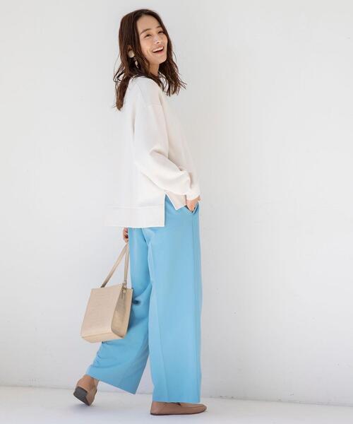 coen（コーエン）の「ツイルセンタープレスストレートカラーパンツ（スラックス・レディース・ベージュ/ブラック/ライトピンク/ライトブルー・LARGE/MEDIUM）」の17枚目の写真