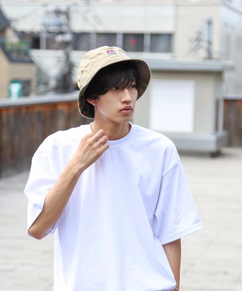 Ben Davis ベンデイビス コンビバケットハット ツバ裏チェック柄 カモフラ柄 ワンポイントブランドロゴ