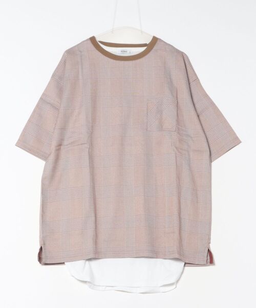 STYLEBLOCK(スタイルブロック)の「布帛ストレッチTシャツ&タンクトップアンサンブル(Tシャツ/カットソー・メンズ・ブラウン/グレー・M/L)」の1枚目の写真