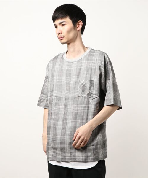 STYLEBLOCK(スタイルブロック)の「布帛ストレッチTシャツ&タンクトップアンサンブル(Tシャツ/カットソー・メンズ・ブラウン/グレー・M/L)」の2枚目の写真