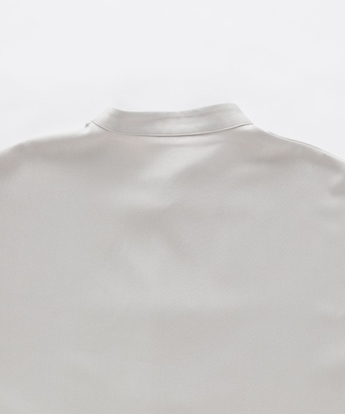 MONO-MART（モノマート）の「TRストレッチ オーバーサイズ バンドカラー チャイナシャツ(1/2 sleeve)（シャツ/ブラウス・メンズ・ホワイト/ライラック/ネイビー/ライトグレー/ブラック・M/L）」の9枚目の写真