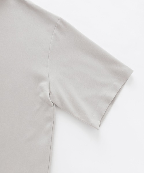 MONO-MART（モノマート）の「TRストレッチ オーバーサイズ バンドカラー チャイナシャツ(1/2 sleeve)（シャツ/ブラウス・メンズ・ホワイト/ライラック/ネイビー/ライトグレー/ブラック・M/L）」の10枚目の写真