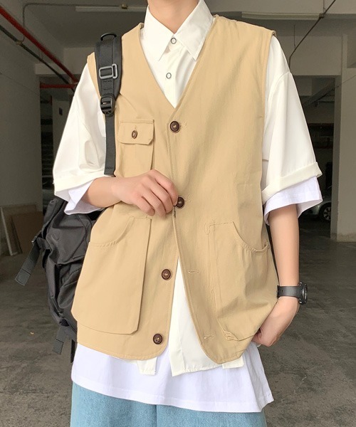 neos（ネオス）の「【neos -addictive design-】ルーズシルエット ツイル フィッシングベスト（ベスト・メンズ・ベージュ/ネイビー/ブラック/カーキ・X-LARGE/MEDIUM/LARGE）」の18枚目の写真