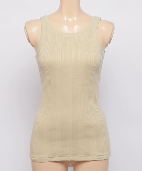 YOUNG&OLSEN The DRYGOODS STORE(ヤングアンドオルセン)の「【YOUNG & OLSEN The DRYGOODS STORE】/RANDOM RIB BACKWARDS TANK(Tシャツ/カットソー・レディース・ホワイト/ブラック/カーキ/ピンク系その他・1/2)」の1枚目の写真