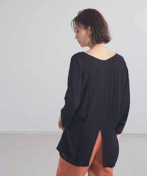 qualite（カリテ）の「【WEB限定】ドビーカシュクールブラウス（シャツ/ブラウス・レディース・ブラック/オフホワイト・フリー）」の7枚目の写真