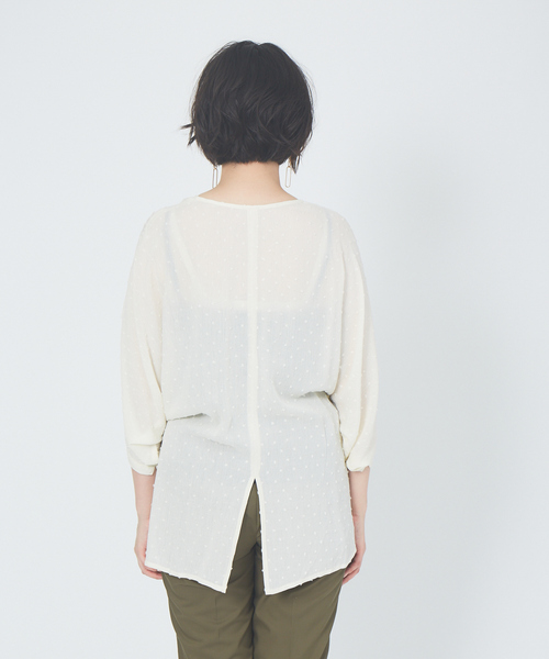 qualite（カリテ）の「【WEB限定】ドビーカシュクールブラウス（シャツ/ブラウス・レディース・ブラック/オフホワイト・フリー）」の11枚目の写真
