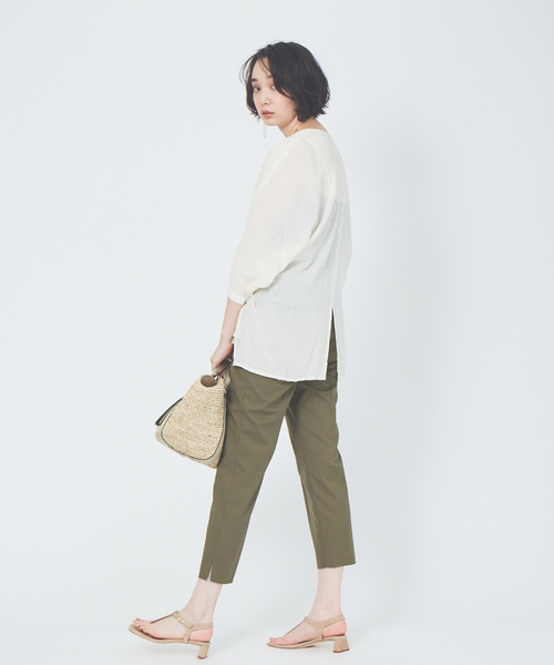 qualite（カリテ）の「【WEB限定】ドビーカシュクールブラウス（シャツ/ブラウス・レディース・ブラック/オフホワイト・フリー）」の19枚目の写真