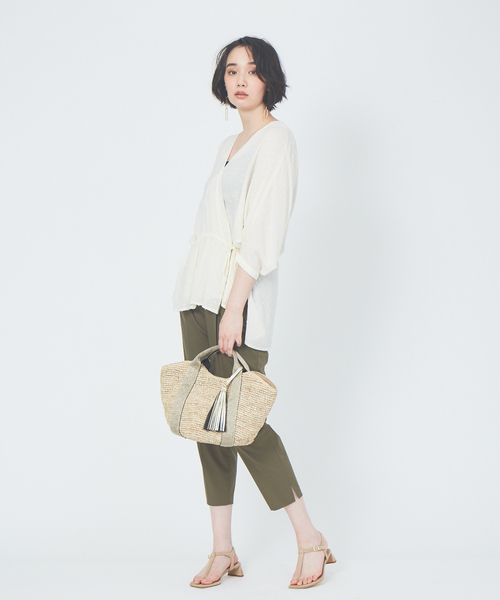 qualite（カリテ）の「【WEB限定】ドビーカシュクールブラウス（シャツ/ブラウス・レディース・ブラック/オフホワイト・フリー）」の20枚目の写真
