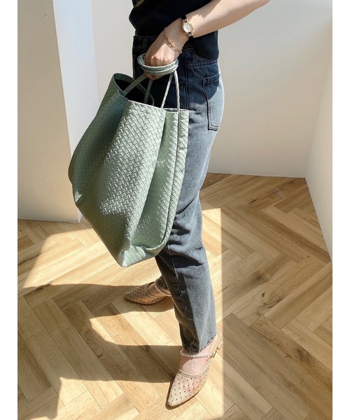 JUMELLE(ジュメロ)の「フラットトートバッグ(トートバッグ・レディース・ブラック/ベージュ/グリーン・FREE)」の21枚目の写真