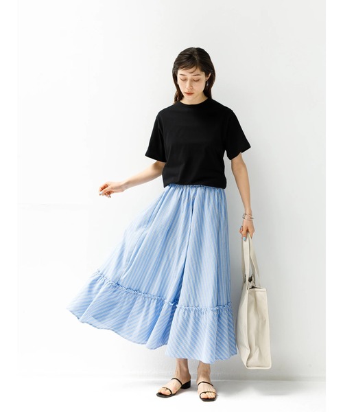 koe（コエ）の「抗菌防臭オーガニックコットンクルーネックＴシャツ*（Tシャツ/カットソー・レディース・ライトベージュ/サックスブルー/ライトグレー/ホワイト/ピンク/イエロー/ライトカーキ/ブラック・L/M/S）」の9枚目の写真