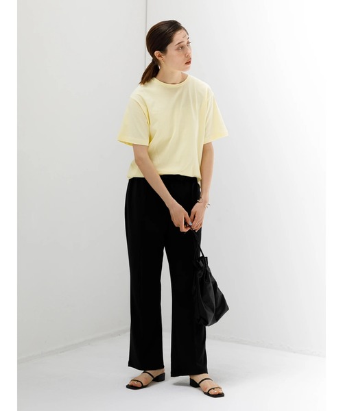 koe（コエ）の「抗菌防臭オーガニックコットンクルーネックＴシャツ*（Tシャツ/カットソー・レディース・ライトベージュ/サックスブルー/ライトグレー/ホワイト/ピンク/イエロー/ライトカーキ/ブラック・L/M/S）」の10枚目の写真