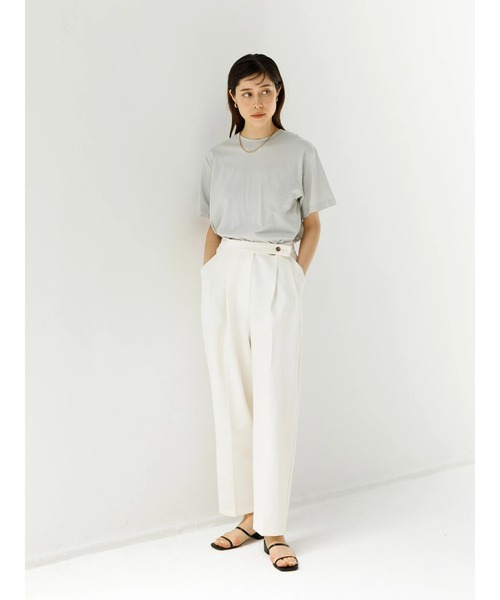 koe（コエ）の「抗菌防臭オーガニックコットンクルーネックＴシャツ*（Tシャツ/カットソー・レディース・ライトベージュ/サックスブルー/ライトグレー/ホワイト/ピンク/イエロー/ライトカーキ/ブラック・L/M/S）」の14枚目の写真