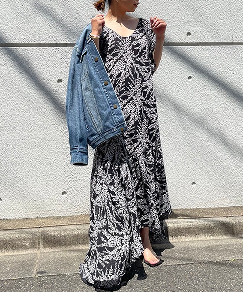 クレドナ CREDONA リバーシブルボタニカルOP （BLACK