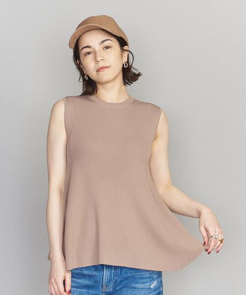 BEAUTY&YOUTH UNITED ARROWS（ビューティーアンドユースユナイテッドアローズ）の「BY クルーネックフレアノースリーブニット -ウォッシャブル-（ニット/セーター・レディース・ダークグリーン/ベージュ/ライトグレー・FREE）」の3枚目の写真