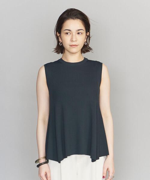 BEAUTY&YOUTH UNITED ARROWS（ビューティーアンドユースユナイテッドアローズ）の「BY クルーネックフレアノースリーブニット -ウォッシャブル-（ニット/セーター・レディース・ダークグリーン/ベージュ/ライトグレー・FREE）」の4枚目の写真