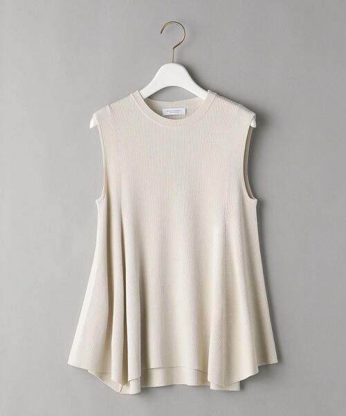 BEAUTY&YOUTH UNITED ARROWS（ビューティーアンドユースユナイテッドアローズ）の「BY クルーネックフレアノースリーブニット -ウォッシャブル-（ニット/セーター・レディース・ダークグリーン/ベージュ/ライトグレー・FREE）」の7枚目の写真