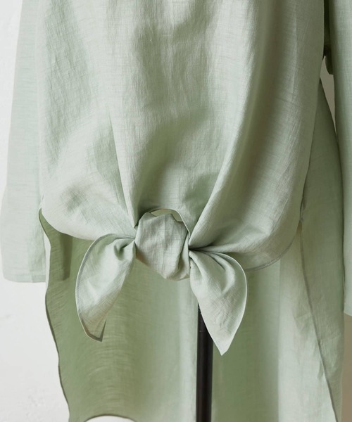 BEARDSLEY（ビアズリー）の「前結びチュニックブラウス（シャツ/ブラウス・レディース・ピンク/グリーン・FREE）」の7枚目の写真