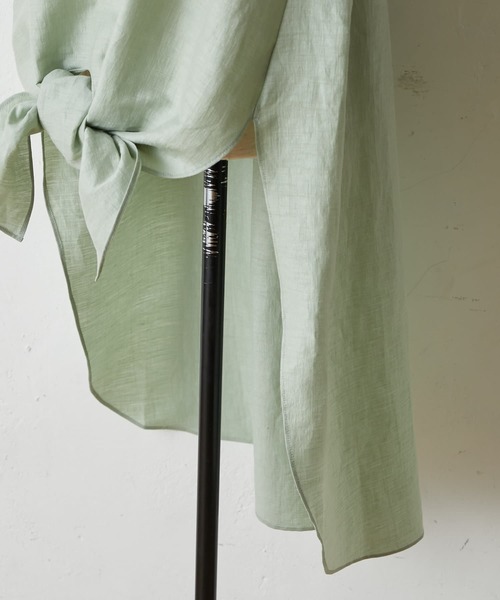 BEARDSLEY（ビアズリー）の「前結びチュニックブラウス（シャツ/ブラウス・レディース・ピンク/グリーン・FREE）」の8枚目の写真