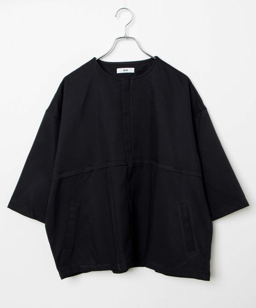 WEGO（ウィゴー）の「WEGO/ノーカラーZIPビッグシルエットシャツ（シャツ/ブラウス・メンズ・グレー系その他/ブラック・LARGE/MEDIUM）」の21枚目の写真