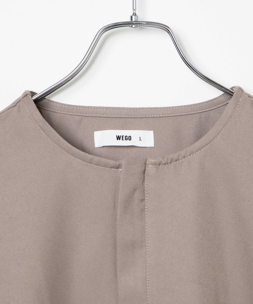 WEGO（ウィゴー）の「WEGO/ノーカラーZIPビッグシルエットシャツ（シャツ/ブラウス・メンズ・グレー系その他/ブラック・LARGE/MEDIUM）」の16枚目の写真