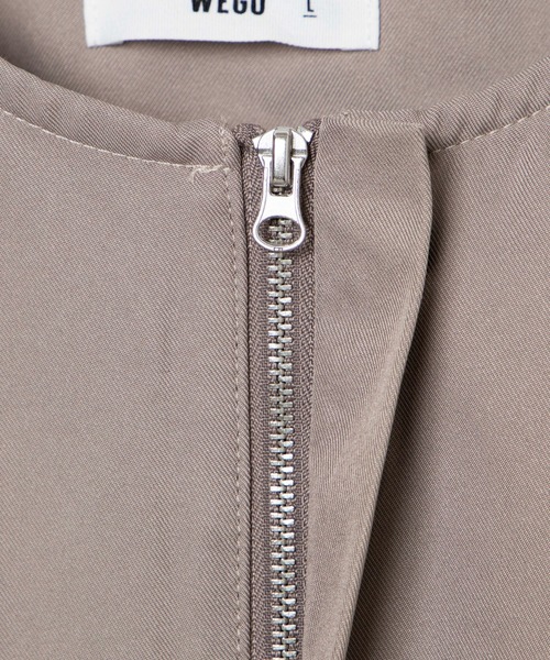 WEGO（ウィゴー）の「WEGO/ノーカラーZIPビッグシルエットシャツ（シャツ/ブラウス・メンズ・グレー系その他/ブラック・LARGE/MEDIUM）」の18枚目の写真