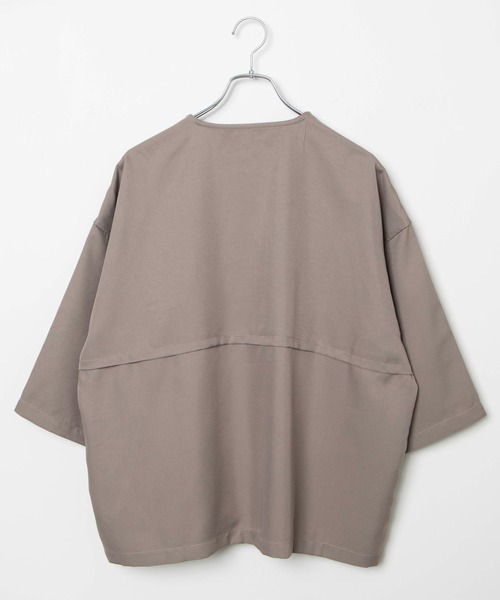 WEGO（ウィゴー）の「WEGO/ノーカラーZIPビッグシルエットシャツ（シャツ/ブラウス・メンズ・グレー系その他/ブラック・LARGE/MEDIUM）」の15枚目の写真