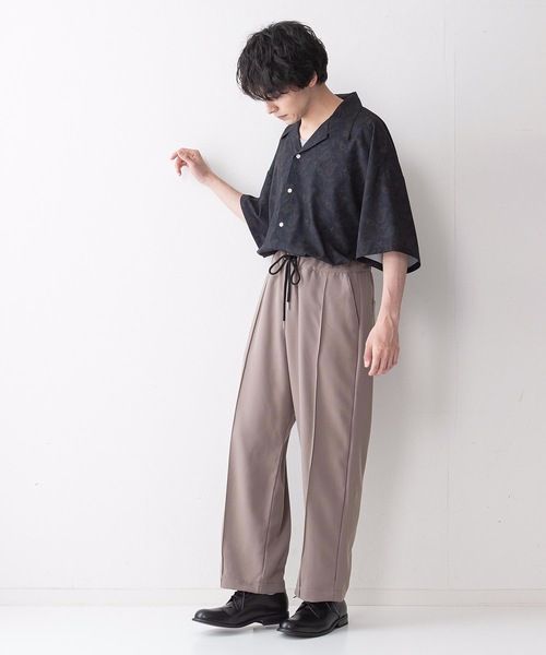 UNIIT（ユニット）の「【UNIIT】ドレープオープンカラー（開襟）シャツ ドルマンスリーブ（シャツ/ブラウス・メンズ・ブルー/グレー/ブラック系その他/ホワイト/ブラック/ワイン/ベージュ/その他/サックスブルー/ミント・MEDIUM/LARGE）」の14枚目の写真