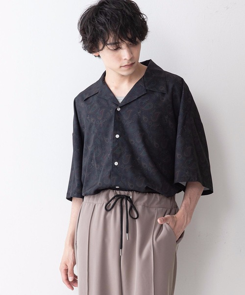 UNIIT（ユニット）の「【UNIIT】ドレープオープンカラー（開襟）シャツ ドルマンスリーブ（シャツ/ブラウス・メンズ・ブルー/グレー/ブラック系その他/ホワイト/ブラック/ワイン/ベージュ/その他/サックスブルー/ミント・MEDIUM/LARGE）」の15枚目の写真