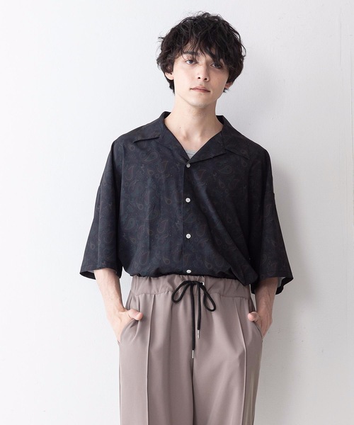 UNIIT（ユニット）の「【UNIIT】ドレープオープンカラー（開襟）シャツ ドルマンスリーブ（シャツ/ブラウス・メンズ・ブルー/グレー/ブラック系その他/ホワイト/ブラック/ワイン/ベージュ/その他/サックスブルー/ミント・MEDIUM/LARGE）」の18枚目の写真