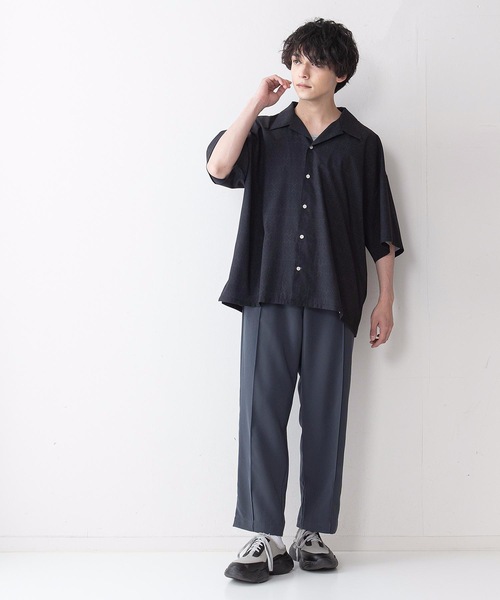 UNIIT（ユニット）の「【UNIIT】ドレープオープンカラー（開襟）シャツ ドルマンスリーブ（シャツ/ブラウス・メンズ・ブルー/グレー/ブラック系その他/ホワイト/ブラック/ワイン/ベージュ/その他/サックスブルー/ミント・MEDIUM/LARGE）」の20枚目の写真