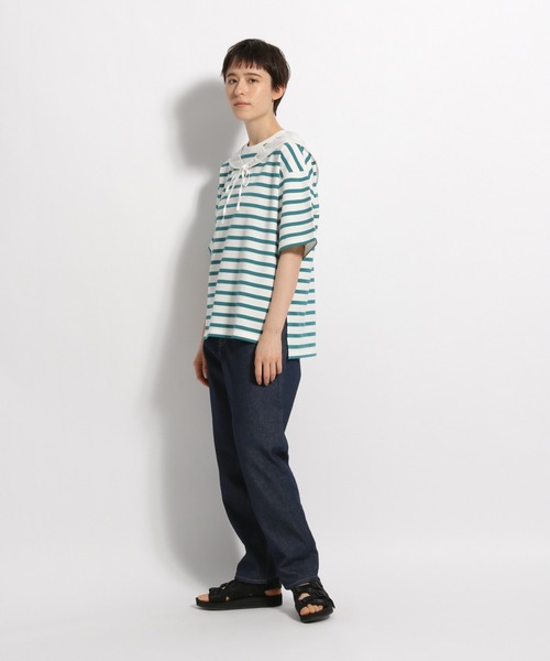 niko and...（ニコアンド）の「付け襟付きボーダービッグプルオーバー（Tシャツ/カットソー・レディース・ネイビー/ベージュ/グリーン・MEDIUM/LARGE）」の21枚目の写真