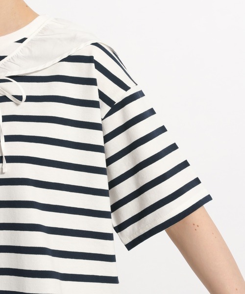 niko and...（ニコアンド）の「付け襟付きボーダービッグプルオーバー（Tシャツ/カットソー・レディース・ネイビー/ベージュ/グリーン・MEDIUM/LARGE）」の22枚目の写真