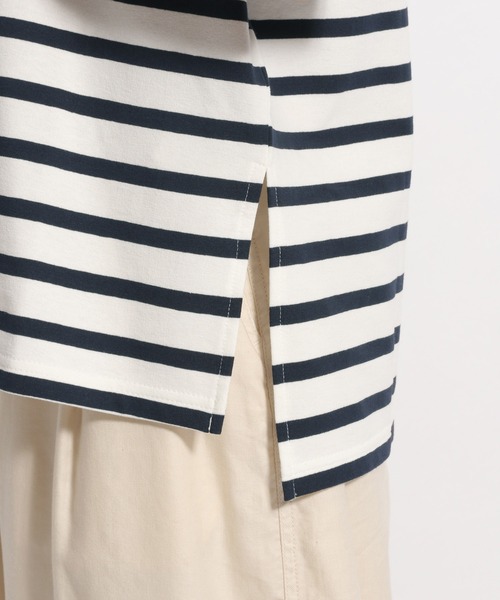 niko and...（ニコアンド）の「付け襟付きボーダービッグプルオーバー（Tシャツ/カットソー・レディース・ネイビー/ベージュ/グリーン・MEDIUM/LARGE）」の20枚目の写真
