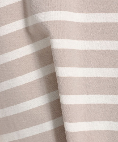 niko and...（ニコアンド）の「付け襟付きボーダービッグプルオーバー（Tシャツ/カットソー・レディース・ネイビー/ベージュ/グリーン・MEDIUM/LARGE）」の10枚目の写真