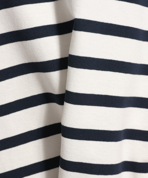 niko and...（ニコアンド）の「付け襟付きボーダービッグプルオーバー（Tシャツ/カットソー・レディース・ネイビー/ベージュ/グリーン・MEDIUM/LARGE）」の15枚目の写真