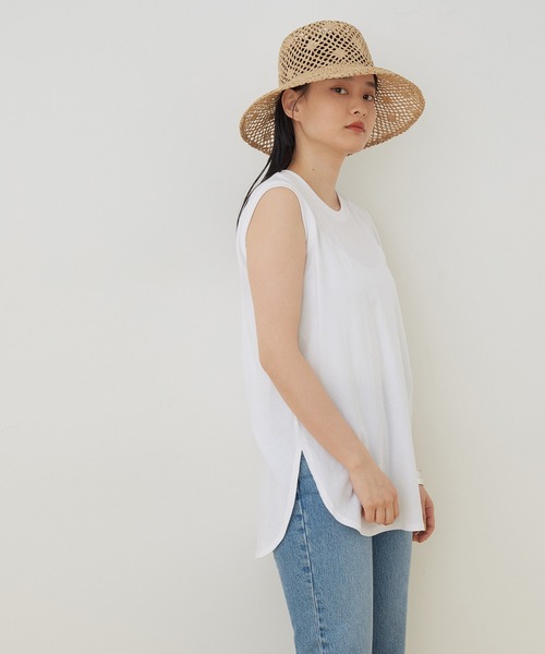 ADAM ET ROPE'（アダムエロペ）の「＜SETアイテム＞レイヤードベストプルオーバー（タンクトップ・レディース・ブラック/キナリ/ブラウン・FREE）」の10枚目の写真