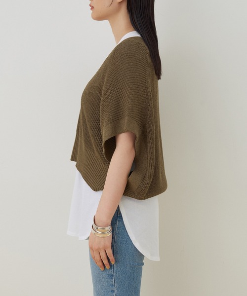 ADAM ET ROPE'（アダムエロペ）の「＜SETアイテム＞レイヤードベストプルオーバー（タンクトップ・レディース・ブラック/キナリ/ブラウン・FREE）」の14枚目の写真