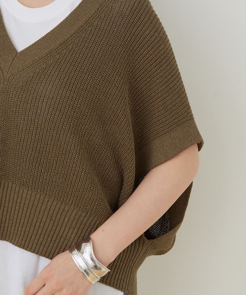 ADAM ET ROPE'（アダムエロペ）の「＜SETアイテム＞レイヤードベストプルオーバー（タンクトップ・レディース・ブラック/キナリ/ブラウン・FREE）」の8枚目の写真