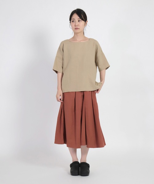 Brocante（ブロカント）の「[Brocante / ブロカント] リネンキャンバス　バトーシャツ（シャツ/ブラウス・レディース・ベージュ/オリーブ・2）」の18枚目の写真