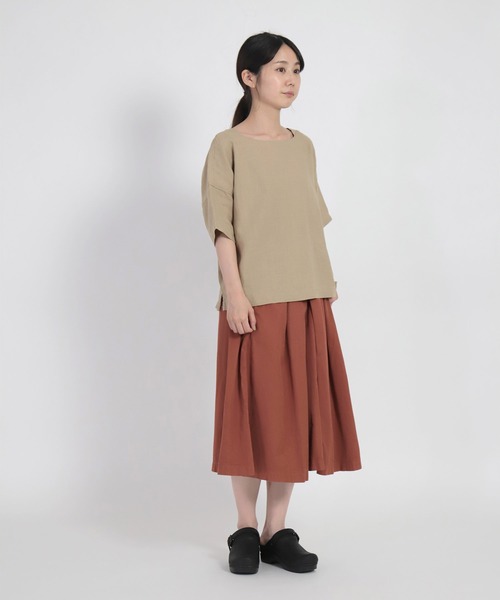 Brocante（ブロカント）の「[Brocante / ブロカント] リネンキャンバス　バトーシャツ（シャツ/ブラウス・レディース・ベージュ/オリーブ・2）」の16枚目の写真