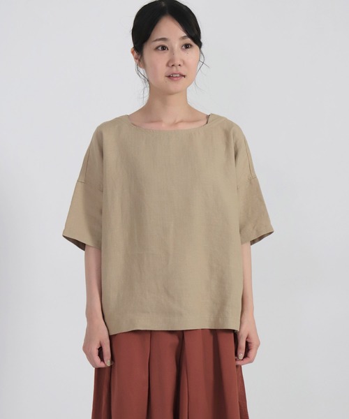 Brocante（ブロカント）の「[Brocante / ブロカント] リネンキャンバス　バトーシャツ（シャツ/ブラウス・レディース・ベージュ/オリーブ・2）」の15枚目の写真