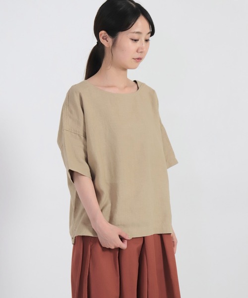 Brocante（ブロカント）の「[Brocante / ブロカント] リネンキャンバス　バトーシャツ（シャツ/ブラウス・レディース・ベージュ/オリーブ・2）」の13枚目の写真