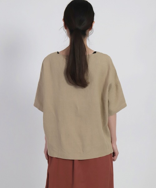 Brocante（ブロカント）の「[Brocante / ブロカント] リネンキャンバス　バトーシャツ（シャツ/ブラウス・レディース・ベージュ/オリーブ・2）」の11枚目の写真